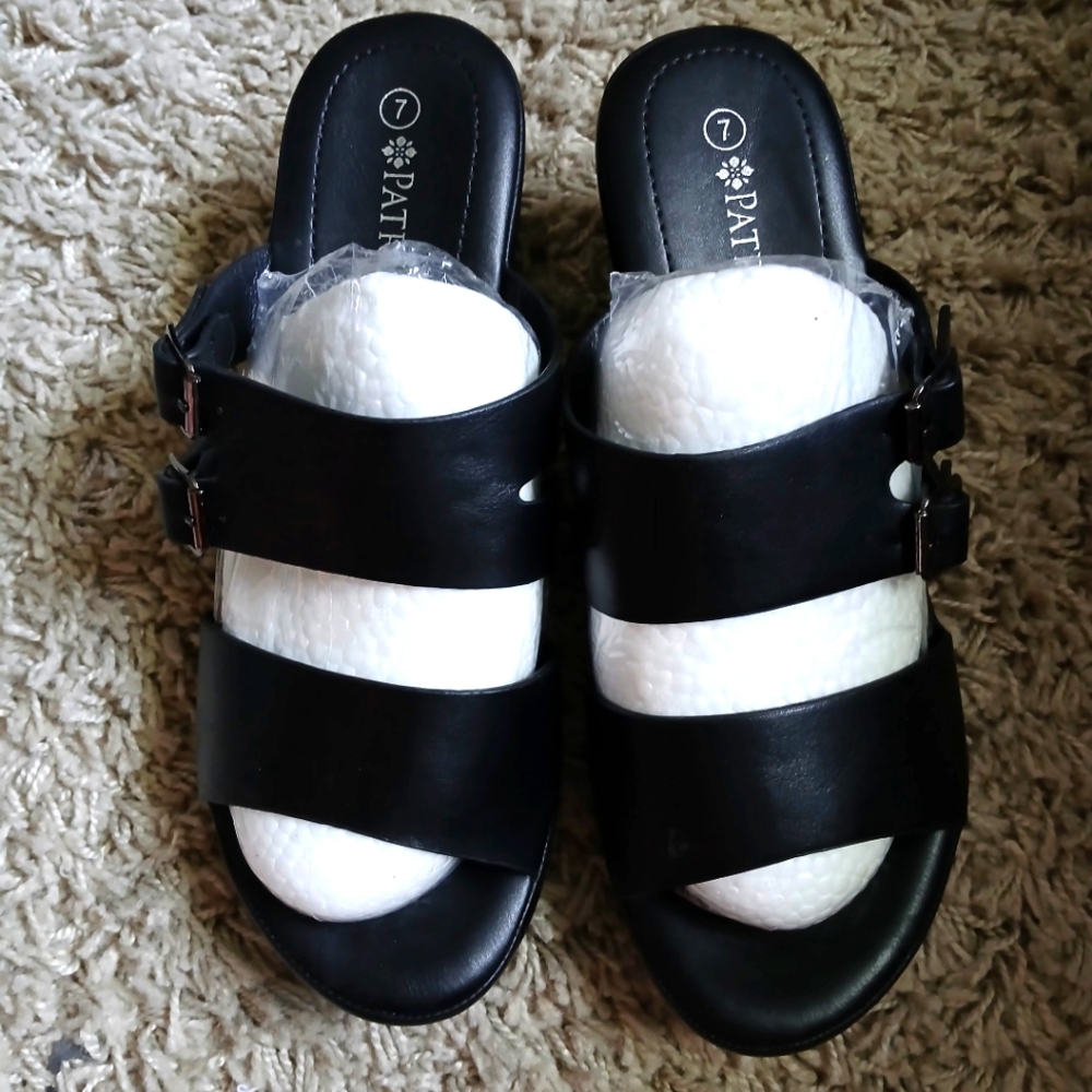 Patrizia Leather Wedge Sandals NEW